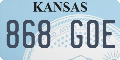 KS license plate 868GOE