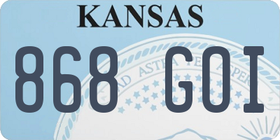 KS license plate 868GOI