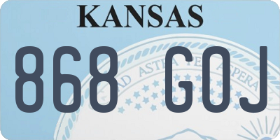 KS license plate 868GOJ