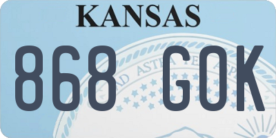 KS license plate 868GOK