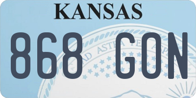 KS license plate 868GON