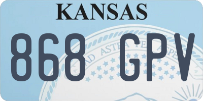 KS license plate 868GPV