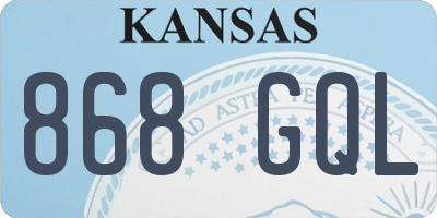 KS license plate 868GQL