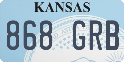 KS license plate 868GRB