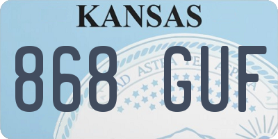 KS license plate 868GUF