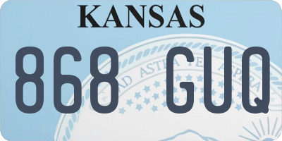 KS license plate 868GUQ