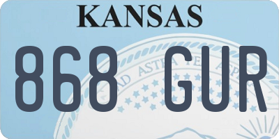 KS license plate 868GUR