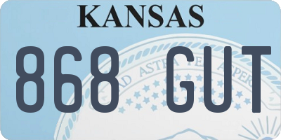KS license plate 868GUT