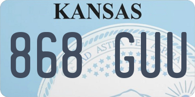 KS license plate 868GUU