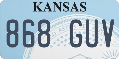 KS license plate 868GUV