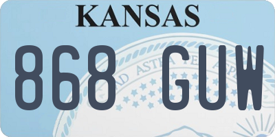 KS license plate 868GUW