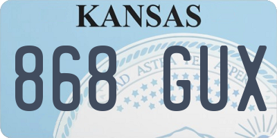 KS license plate 868GUX