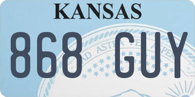 KS license plate 868GUY