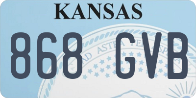 KS license plate 868GVB