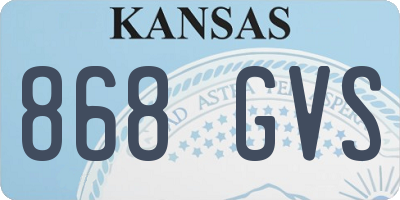 KS license plate 868GVS