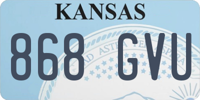 KS license plate 868GVU