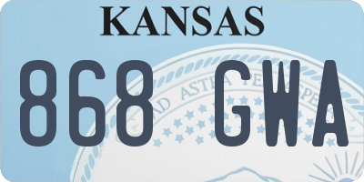 KS license plate 868GWA