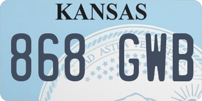 KS license plate 868GWB