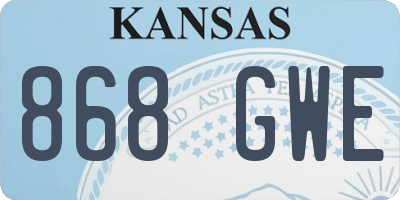 KS license plate 868GWE