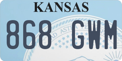 KS license plate 868GWM