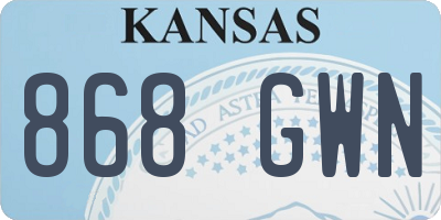 KS license plate 868GWN