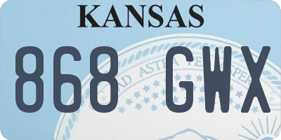 KS license plate 868GWX
