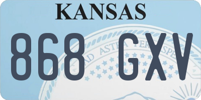 KS license plate 868GXV