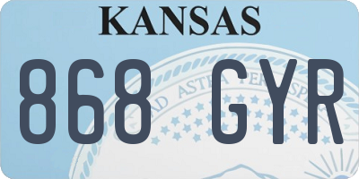 KS license plate 868GYR