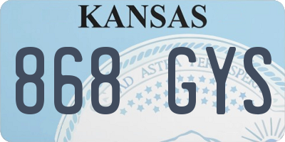 KS license plate 868GYS