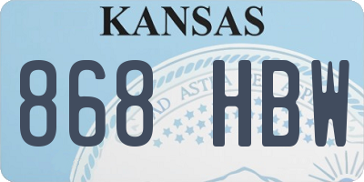 KS license plate 868HBW