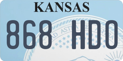 KS license plate 868HDO