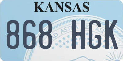 KS license plate 868HGK