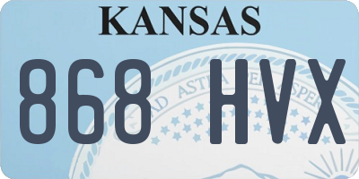 KS license plate 868HVX