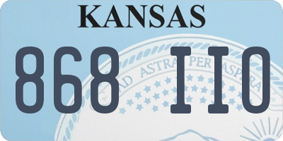 KS license plate 868IIO