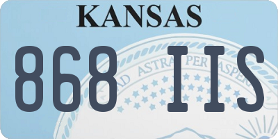 KS license plate 868IIS