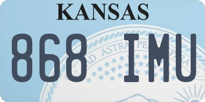 KS license plate 868IMU