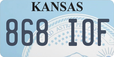 KS license plate 868IOF