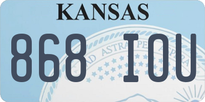 KS license plate 868IOU