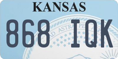 KS license plate 868IQK