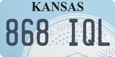 KS license plate 868IQL