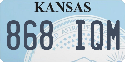 KS license plate 868IQM
