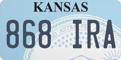 KS license plate 868IRA