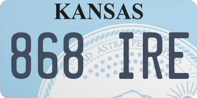 KS license plate 868IRE