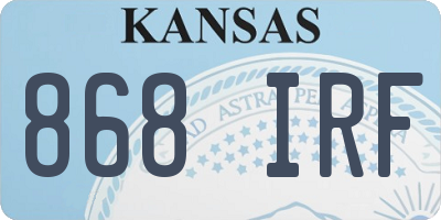KS license plate 868IRF