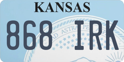 KS license plate 868IRK