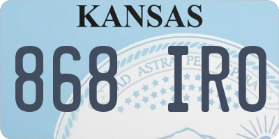 KS license plate 868IRO