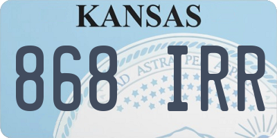 KS license plate 868IRR