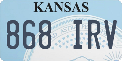 KS license plate 868IRV