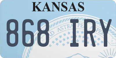 KS license plate 868IRY