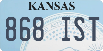 KS license plate 868IST